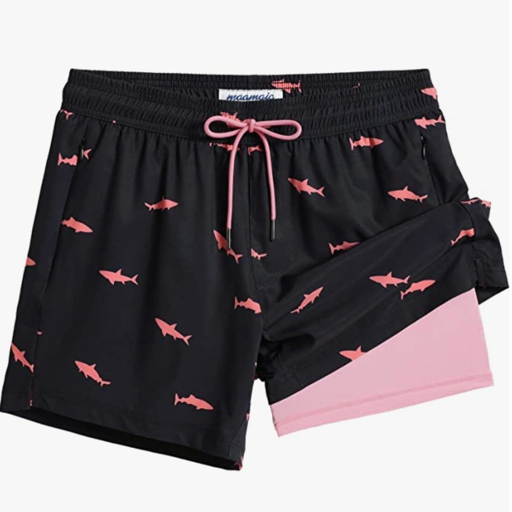 Swimtrunks Men Shark Black with Pink Design Medium​